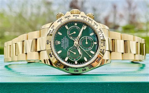 rolex daytona gold green face price|rolex 116508 daytona.